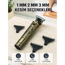 Profesyonel Saç Ve Sakal Tıraş Makinesi 1500 Mah Bataryalı 1 2 3 Mm Taraklı - Lisinya 1 - 2 Saat