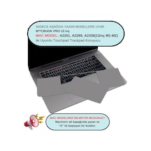 Macbook Pro 13 İnç Trackpad Koruyucu Ve Palm Koruyucu A2338 M1 M2 A2251 A2289 Uyumlu Touch Bar Avuç İçi Koruma Seti Gri