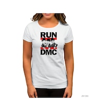 Run Dmc Group Beyaz Kadın Tişört