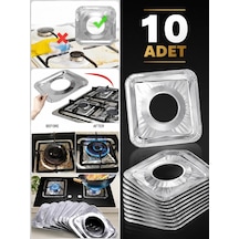 3b Trend 10 Adet Alüminyum Ocak Koruyucu 23x23 Cm Ocak Üstü Yağ Kir Koruma Levhası 11 Cm İç Çap