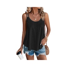 Yazlık Yuvarlak Yakalı Düz Renk Kadın Gömleği - Siyah - Lz05150102