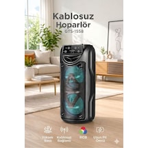 Bluetooth Hoparlör Rgb Işıklı 3 Inc Taşınabilir Parti Speaker Gts-1557 Siyah - 886041913