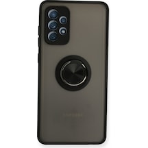 Samsung Galaxy Uyumlu A72 Kılıf Montreal Yüzüklü Silikon Kapak - Siyah Bzsxx00 1