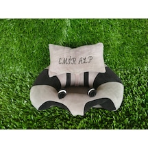 Kişiye Özel Bebek Destek Oturma Minderi Bebeyatmaz - Beyaz Siyah