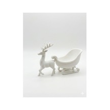 3d Baskı Geyik Ve Kızak Dekoratif Obje Çok Amaçlı Takı Düzenleyici & Aksesuar Standı 19x13cm