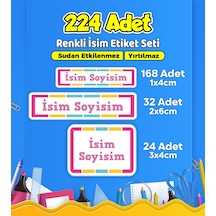 Okul Kreş Kişiye Özel İsim Etiket Seti - Model 592 Çok Renkli