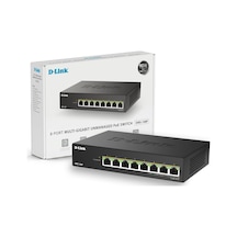 D-link Dms-108p 8 Bağlantı Noktalı Çoklu Gigabit Yönetilmeyen Poe Anahtarı - 2,5 Gbe, 230 W Poe Bütçesi, 802,3af/at/bt, Fansız, Tak Ve Çalıştır, Metal Muhafaza, Igmp Gözetleme, Qos, Yeşil Ethernet