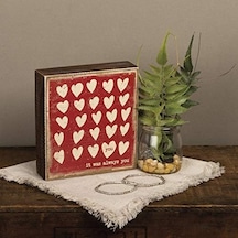 34732 Rustik Esinlenmiş Ahşap Kutu Tabelası, 15 X 15 Cm, It Was Always You