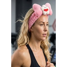 Caş Dekorasyon Fuşya Renk Canavar Figür Peluş Saç Bandı Pembe