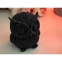 3d Baskı Hareketli Baykuş Figürü - Eklemli Flexi Oyuncak - Siyah