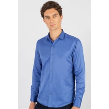 Tudors Modern Slim Fit Dar Kesim Düz Erkek Gömlek-24099 Saks Tudors Modern Slim Fit Dar Kesim Düz Erkek Gömlek-24099 Saks