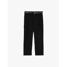 Koton Regular Fit Viskon Karışımlı Cepli Pileli Chino Pantolon Siyah 6sam40118hw