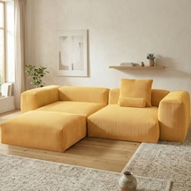 Relax Köşe Koltuk Takımı Sünger Koltuk Kanepe Divan Sarı