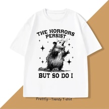 Tarzsokak Beyaz Korku Kalıcı Ama Bu Yüzden Yaparım Retro Opossum Komik Tshirt Sokak Beyaz