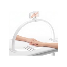 Trled F-550a Beyaz 55cm Katlanabilir Yarım Ay Protez Tırnak Ve Güzellik Uzmanı Masa Lambası Beyaz