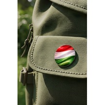 Macaristan Hungary Abstract Ülke Bayraklı Buton Rozet - 44 MM 5 Adet Çok Renkli