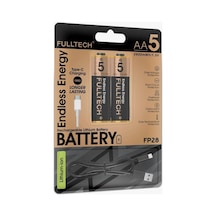 Şarjlı Kalın Kalem Pil Aa Şarj Edilebilir Pil 1.5v 2800mwh Lityum-ion Kalın Pil Aa 5 Type-c Şar