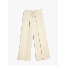 Koton Basic Pantolon İspanyol Paça Keten Karışımlı Bej 4skg40074aw Ekru