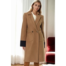 Z6640 Dewberry Bayan Palto-camel-1 Camel-1