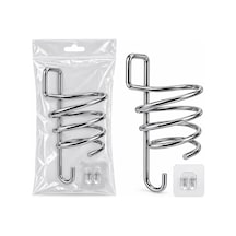 Krom Metal Fön Makinesi Askısı Yapışkanlı Renkli