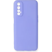 Realme 7 Kılıf First Silikon - Lila Düz Renkli