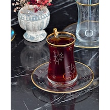 Kikovski 12 Parça Çay Seti - Heybeli Yıldız Altın