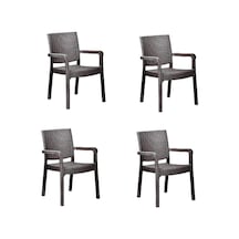 Kahverengi Rattan Koltuk 4'lü Set, 57 X 48 X 87 Cm