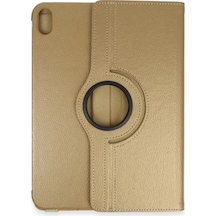 Newface Apple İpad 2025 10.9 10.nesil A16 Kılıf 360 Tablet Deri Kılıf - Gold