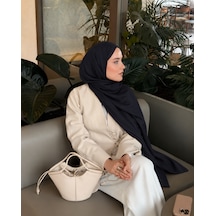 Luluscarf Rami Pamuk Düz Renk Yumuşak Tesettür Şal Siyah