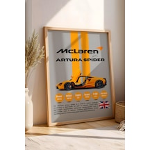 Mclaren Artura Spider Tablo - Teknik Özellikli Hibrit Süper Spor Poster - Çerçeveli Duvar Dekoru Kayın