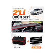 E-biz Fıat Tempra 1992-1997 Dijital Konsol Uyumlu Torpido + Deri Çanta - Siyah-kırmızı - Fı018