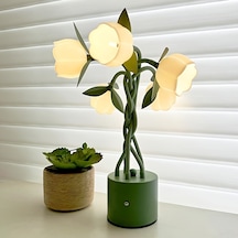 Besthome1 Yeşil Dıy Hortum Şekilli Orkide Masa Lambası Yatak Odası Okuma Aydınlatması Yeşil