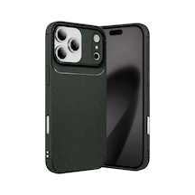 Apple Uyumlu iPhone 17 Pro Max Uyumlu Auto Focus Karbon Kapak - Koyu Yeşil