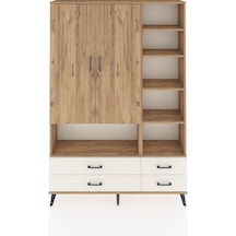 Arges Dolap 10 Raflı 4 Çekmeceli 2 Kapaklı 132x30x195 Çam-çam... Çam