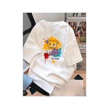 Medinenur Be Kind Yazı Baskılı Basic T-shirt Beyaz
