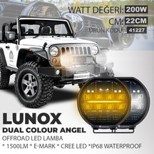 Lunox Dual Colour Cree Angel Led 200w Turuncu Beyaz Drl Mercek Fa