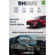 S-dizayn Renault Clio 6 Esprit Alpine 9h Nano Dijital Gösterge Ekran Koruyucu Parlak 2026 Üzeri A+