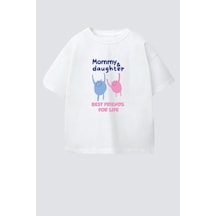 Monila Kız Çocuk Pamuklu Baskılı Anne Kız Yazılı T-shirt Ekru Monila Kız Çocuk Pamuklu Baskılı Anne Kız Yazılı T-shirt Ekru