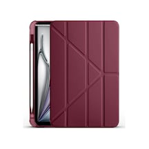 İpad Uyumlu Air 13" M3 2025 / M2 2024 Kılıf Kalem Şarj Bölmeli Stadlı Uyku Modlu Silikon Akıllı Case