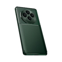 Oppo Reno 11 Fs Kılıf Focus Carbon Desen Silikon Kapak Koyu Yeşil