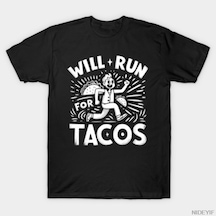 Flood Of Style Taco Severler İçin Komik Fitness Koşu Tişörtü Erkek Kadın %100 Pamuklu Tişörtler Kısa Kollu Ü Çok Renkli