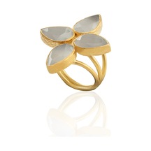 Kadir Jewellery 22 Ayar Altın Kaplama Zirkon Taşlı Kadın Otantik Yüzük Gri 86869638