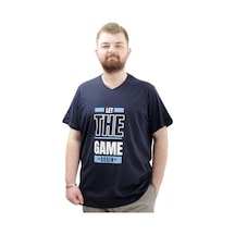 Mode Xl Büyük Beden Erkek Baskılı T-shirt Begın U24056 Lacivert Lacivert