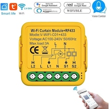 Novahub Tuya Wıfı Akıllı 433 Perde Modülü Panjur Anahtarı Elektrik Motorlu Perde Panjur Çok Renkli