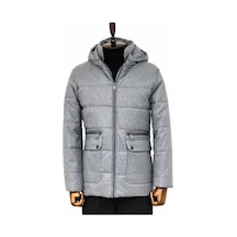 Wessi Slim Fit Kapüşonlu Gri Erkek Şişme Mont Gri