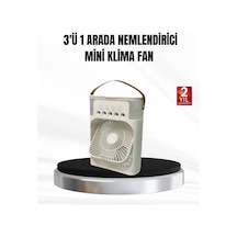 Hubrendy Kargo 3 Ü 1 Arada Mini Klima Fan Usb Şarjlı, 7 Renk Gece Lambalı Ve Nemlendirici