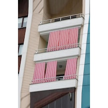 Balkon Perdesi Balkon Brandası Balkon Korkuluğu Korniş Düğmeli Bağcıklı Güneşlik Perde 300 X 260 Cm Çok Renkli