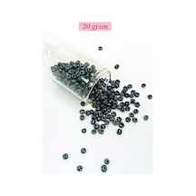 Dökme Cam Kum Boncuk Büyük Boy 6/0 4 Mm - 20 Gram - Siyah - Bnc084
