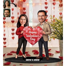 Bk Gift Kişiye Özel Sevgili Karikatürlü Ahşap Biblo -32, Fotoğraftan Karikatür, Sevgililer Günü Hediyesi, Ev Hediyesi Kobitmeyencom36359 Bk Gift