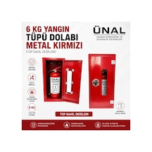 6 Kg Yangın Tüpü Dolabı Metal Kırmızı Yangın Söndürücü Kabini Tüp Dahil Değildir